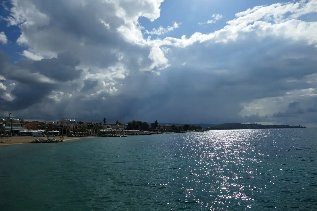 Clouds moving over Nikiti and the Toroneos gulf